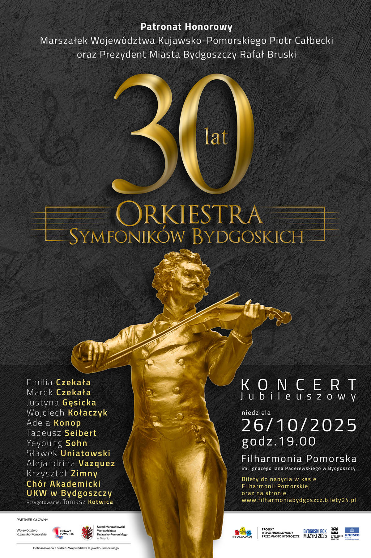 plakat XXX lat orkiestra symfonikw bydgoskich